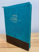 BIBLIA LETRA GIGANTE PARA MUJER REINA VALERA 1960 TURQUESA OLIVO CIERREN INDICE