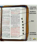 Biblia para jovenes compacta con cierre Rv1960 azul naranja indice letra 10 pun