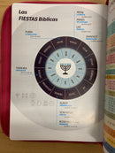 Bíblia de letra súper gigante 19 puntosrv1960 cierre semipiel  fuchsia rosa índice