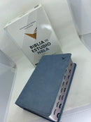 Bíblia de estudio de las americas Nbla dos tonos gris tamaño manual con índice