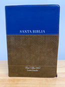Bíblia de letra súper  gigante Reina Valera 1960 cierre azul marron 14 puntos indcie