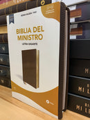 Bíblia del ministro letra gigante reina Valera 1960  piel imitacion  café letra rojas