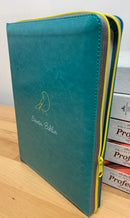 Bíblia de letra  grande Ntv sentipiel turquesa zíper con referencias