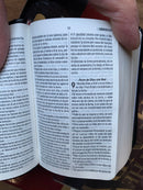 Mini Bíblia tamaño bolsillo reina Valera 1960 con lupa imitación piel