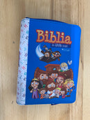 Bíblia para niños mi gran viaje Reina Valera azul 1960 ilustrada cierre con índice