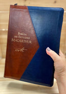 Bíblia de estudio MacArthur letra grande 11 PUNTOS  reina Valera 1960 con índice CIERRE