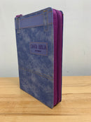 Biblia letra grande para mujer rv1960 azul/lila jean con indice tamano manual 12 PUNTOS