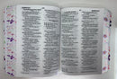 Biblia para jovencitas tamaño portátil letra grande 11 puntos mariposa lila