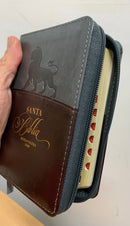 Bíblia tamaño bolsillo reina Valera 1960 leon gris cierre índice 8 puntos