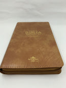 Bíblia Letra grande Reina Valera 1960 ultrafina cafe claro cierre 12 puntos