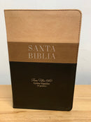 Bíblia de letra gigante reina Valera 1960 duotone  negro y cafe tamano manual cierre 14 puntos
