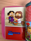 Bíblia para ninos mi gran viaje ilustrada rv1960 letra grande rosa/blanco cierre