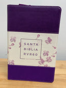 Biblia para mujer letra grande t.manual rv1960 morado flores 12 puntos