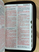 Bíblia de letra grande tamaño manual Reina Valera 1960 con índice bicolor cierre marron oscuro