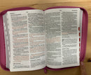 Bíblia para Mujer letra grande tamaño manual reina valera 1960 fuchsia semipiel Indice