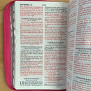 Bíblia  letra grande Riena Valera 1960  tamaño manual cierre para mujeres fuxcia índice