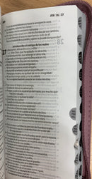 biblia  para mujer tamano  chequera  reina Valera 1960 cierre índice rosado