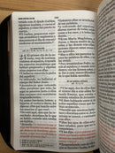 Bíblia de letra gigante reina Valera 1960 duotone  negro y cafe tamano manual cierre 14 puntos