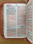 Bíblia tamaño bolsillo rosado reina Valera 1960 con índice cremallera