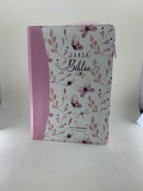 Bíblia para jovencitas tamaño portátil rv1960 cierre rosa  mariposa índice 11 puntos