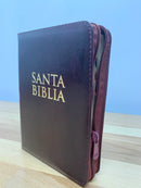 Bíblia tamaño bolsillo reina Valera 1960 chocolate cierre con índice 10 puntos