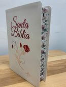 Bíblia de letra grande tamaño personal reina velera 1960 rosas blanco con índice