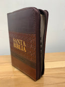 Biblia letra grande tamaño 10 puntos reina Valera 1960  con cierre marrón oscuro