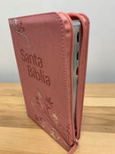 Bíblia de letra grande para mujer Reina Valera 1960 cierre índice salmón brillos