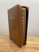 Biblia letra grande manual reina valera 1960 con cierre cafe/semipiel índice 12 puntos