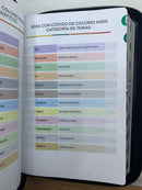 Bíblia de estudio arcoíris reina valera  1960 simil piel negro índice