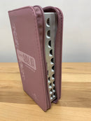 biblia  para mujer tamano  chequera  reina Valera 1960 cierre índice rosado