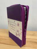 Biblia para mujer letra grande t.manual rv1960 morado flores 12 puntos