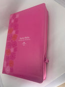 Bíblia de promesas letra grande rosa 13 puntos Reina Valera 1960 fucia cierre indice