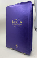 Bíblia para mujer letra grande ultrafina reina valera 1960 cierre lila 12 puntos