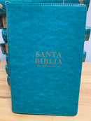 Bíblia de letra grande para mujer reina Valera 1960 tamaño Manaul turquesca índice 12 puntos