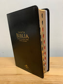 Bíblia letra grande tamaño manual 12 puntos reina valera  1960 Piel negro índice