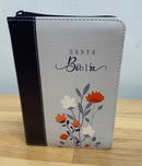 Bíblia tamaño bolsillo 8 puntos reina Valera 1960 azul flores cierre índice