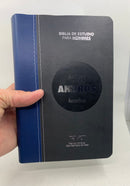 Bíblia de estudio para hombres  Andrós  Valera contemporánea piel azul dos tonos índice