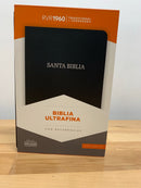Bíblia ultrafina reina Valera 1960 con índice piel fabricada negro