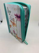 Bíblia letra grande portátil reina Valera 1960 cierre mariposa turquesa índice 11 puntos