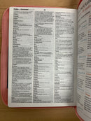 Bíblia para Mujer letra súper gigante 19 puntos rv1960 cierre rosa café índice