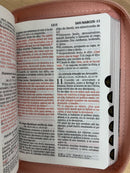 Bíblia tamaño bolsillo reina Valera con cremallera rasado marrón con índice