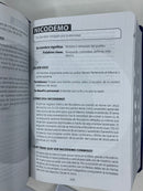 Bíblia de estudio para hombres  Andrós  Valera contemporánea piel azul dos tonos índice