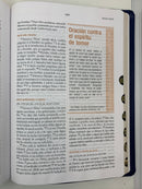 Bíblia para la guerra espiritual Reina Valera 1960 piel azul con índice