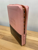 Bíblia de letra súper gigante para mujeres reina Valera 1960 con cremallera  rosa 18 puntos