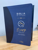 BIBLIA REINA VALERA REVISADA BIBLIA DE ESTUDIO DEL MENSAJE PROFÉTICO Y ESCATOLÓGICO, LEATHERSOFT, AZUL, INTERIOR A DOS COLORES
