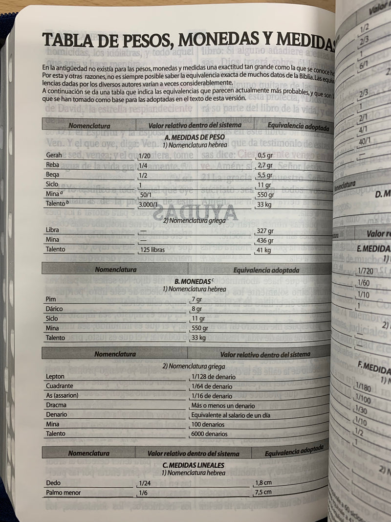 Bíblia de letra grande tamaño manual Reina Valera  1960 con índice cierre azul negro