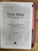 Bíblia de letra súper gigante para mujeres reina Valera 1960 con cremallera  rosa 18 puntos