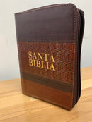 Biblia letra grande tamaño 10 puntos reina Valera 1960  con cierre marrón oscuro
