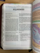 Bíblia de estudio arcoíris simipiel café reina 1960 con índice